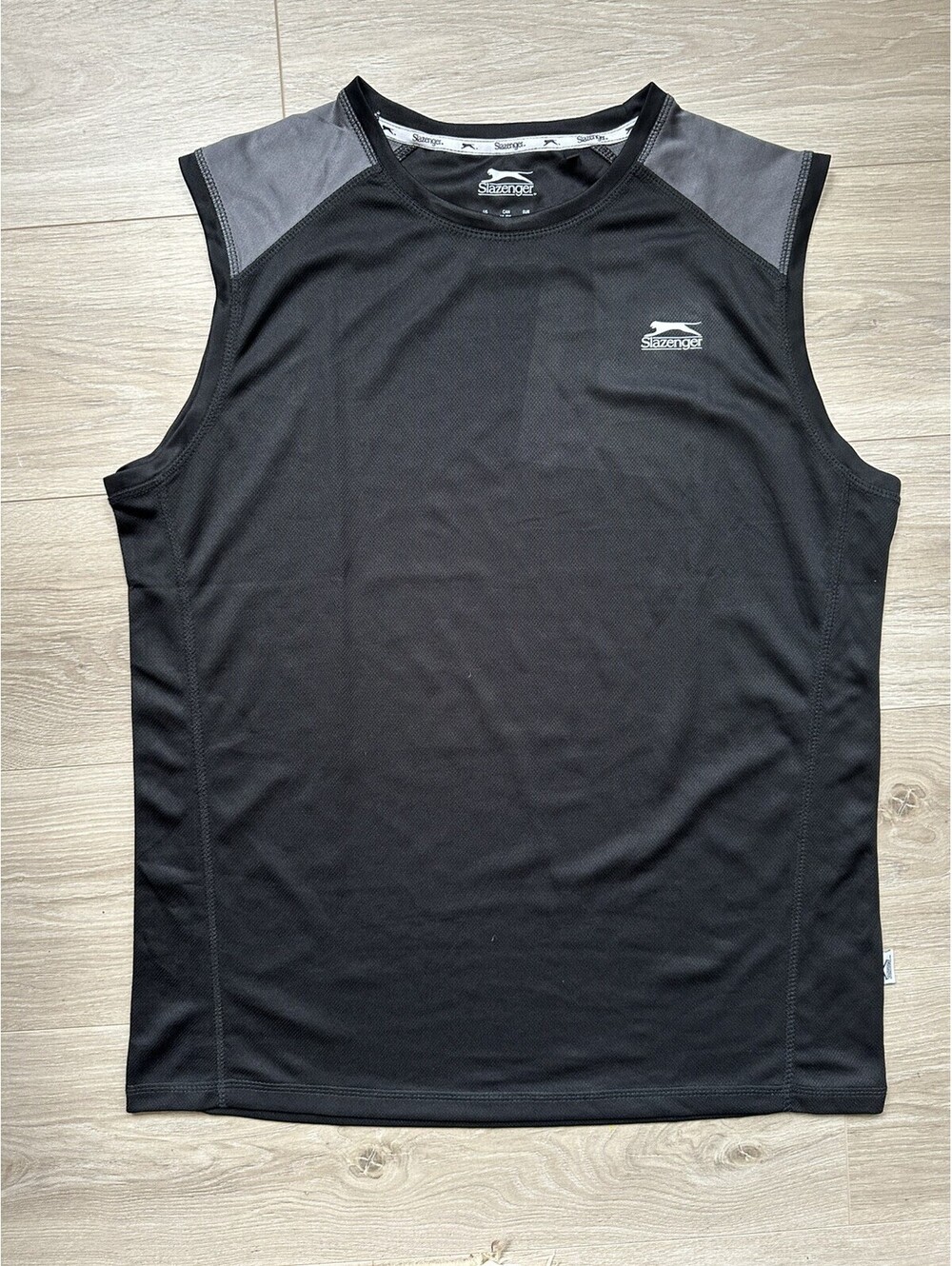SLAZENGER Men's Black Hydra-Dry Activewear Vest XL (Chest 46-48" / Waist 36-38")